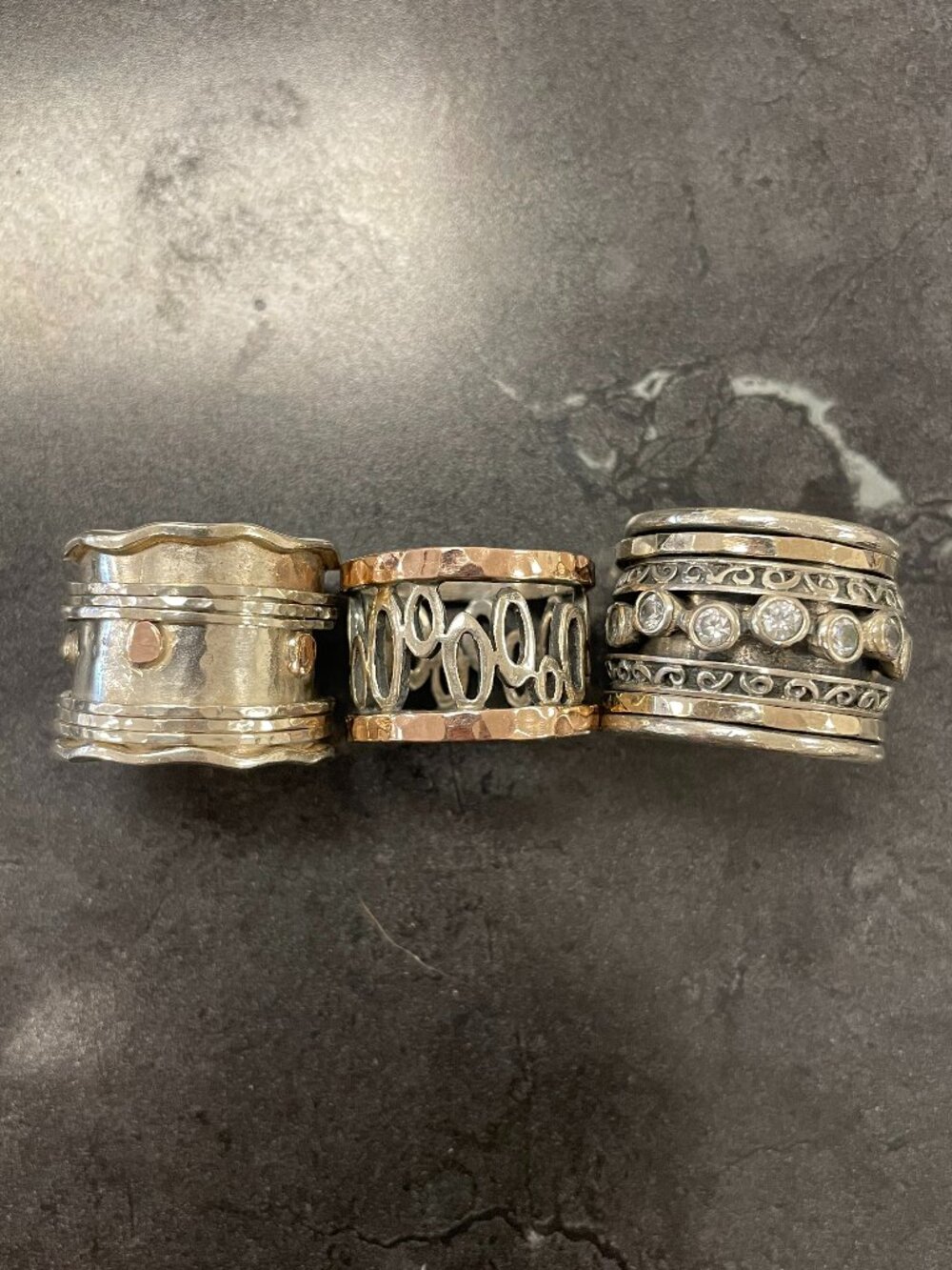 Artisan Style "Stacked look" Sterling Silver Ring Bundle